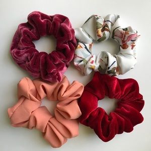 Pretty in Pink Big Hair Scrunchie Set - Pack of 4
